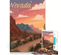 Tramonto nel deserto del Nevada per adulti, puzzle da 1000 pezzi Gioco di logica e creatività per il tempo libero, con tagli precisi e oggetti da collezione (38x26cm)
