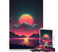 Tramonto nel futuro retrò - Puzzle da 1000 pezzi per adolescenti - Gioco di logica - Leggero e rilassante - Taglio preciso - Regalo classico 38x52cm