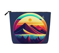 Tramonto nel telescopio Pochette per il trucco monostrato effetto lino con cerniera per soddisfare le tue esigenze quotidiane o di viaggio