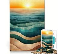 Tramonto, onde dell'oceano, astratto, puzzle da 1000 pezzi, puzzle per adulti, regalo, rafforzamento, ricordo, tempo sereno, qualità, bordo, oggetto dei desideri di Babbo Natale 38x26cm