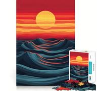 Tramonto, onde dell'oceano, puzzle per ragazzi da 1000 pezzi, stimola la memoria, rilassa, bordi precisi, 38x26cm