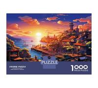 Tramonto porto Puzzle 1000 Pezzi In Città di mare cartone Extra Spesso, Un Puzzles Per Impossibile Difficile Arduo Stimolante, Ideale Per Office Break Puzzle, Regali Per Le Donne, Regali Per G