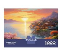 Tramonto Porto Puzzle in Cartone Premium 1000 Pezzi Puzzle Lago dei Sogni con Gioco Educativo Per La Sgonfiatina Per Decorazioni Murali, Regali Per Le Donne E Gli Uomini 38x26cm/1000pcs
