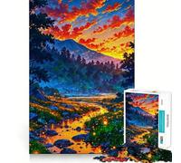 Tramonto - Puzzle naturalistico per adolescenti - 1000 pezzi - Gioco di allenamento mentale - Semplice e divertente da assemblare - Regalo prezioso 38x52cm