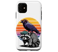 Tramonto Retrò Corvo Procione Panda della Spazzatura Corvi Custodia per iPhone 11