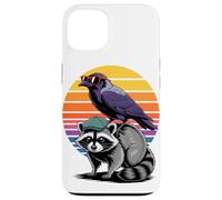Tramonto Retrò Corvo Procione Panda della Spazzatura Corvi Custodia per iPhone 13