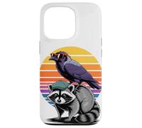 Tramonto Retrò Corvo Procione Panda della Spazzatura Corvi Custodia per iPhone 13 Pro