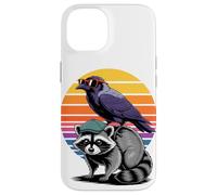 Tramonto Retrò Corvo Procione Panda della Spazzatura Corvi Custodia per iPhone 14