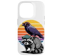 Tramonto Retrò Corvo Procione Panda della Spazzatura Corvi Custodia per iPhone 14 Pro