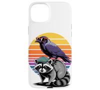 Tramonto Retrò Corvo Procione Panda della Spazzatura Corvi Custodia per iPhone 15 Plus