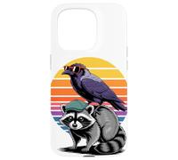 Tramonto Retrò Corvo Procione Panda della Spazzatura Corvi Custodia per iPhone 15 Pro