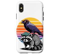 Tramonto Retrò Corvo Procione Panda della Spazzatura Corvi Custodia per iPhone X/XS