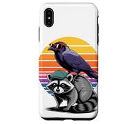 Tramonto Retrò Corvo Procione Panda della Spazzatura Corvi Custodia per iPhone XS Max