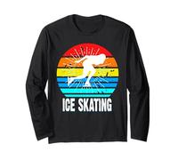 Tramonto retrò Pattinaggio Ghiaccio Stile Inverno Maglia a Manica