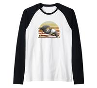 Tramonto retrò Tapiro Casual su Una Sedia a Sdraio Maglia con Maniche Raglan