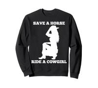 Tramonto Salvare Un Cavallo Cavallo Un Cowgirl Felpa