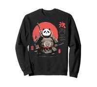 Tramonto Samurai Panda Guerriero Giapponese Stile Ukiyo-e Felpa