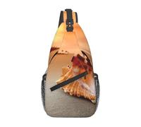 Tramonto Sopra Il Mare Con La Conchiglia Di Modo Croce Borsa A Tracolla Cinghie Diagonalmente Regolabili Ad Alta Capacità Sport Viaggi Lavoro Uso quotidiano, Nero , Taglia unica