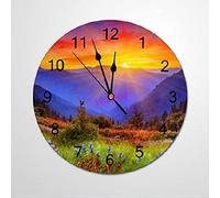 Tramonto Sopra Le Montagne - Nuvole Naturali Rotondo Orologio Da Parete Facile Lettura Orologio Muro Silenzioso Quarzo Orologi Da Appendere Per Scuola Ufficio Soggiorno 25Cm