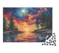 Tramonto spazio Puzzle 1000 Pezzi In Lago tramonto cartone Resistente, Un Tangram Per Giochi Di Puzzle Per Lo Sviluppo Cognitivo, Ideale Per Attività Fuzzle Post-scuola, Il Puzz