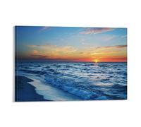 Tramonto spiaggia Quadro Su Tela Stampe Da Parete Sea Wave Decorazioni Disegno Canvas Stampa Pittura Poster Di Arte Per Camera Da Letto E Da Pranzo, Soggiorno, Cucina, Bagno, Ho