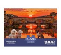 Tramonto su Ponte Vecchio a Firenze Puzzle in Legno Impermeabile DIY Puzzles Da 1000 Pezzi Regali Per Adulti Sfidanti E Rompicapo Giochi Educativi