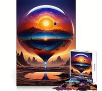 Tramonto su un pianeta sconosciuto Puzzle da 1000 pezzi per adolescenti Puzzle Gioco stimolante Semplice Divertente Taglio preciso Babbo Natale Desiderio Scegli 38x26cm