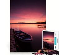 Tramonto su una barca sul lago - Puzzle da 1000 pezzi per adulti - Gioco di logica e intrattenimento rilassante - Opera d'arte di alta qualità 50x75cm