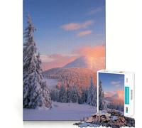 Tramonto su una montagna innevata Puzzle da 1000 pezzi per adolescenti Pensa in modo intelligente un gioco per trascorrere del tempo insieme con taglio liscio Lista dei desideri di Babbo Natale