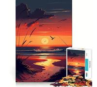Tramonto su una spiaggia - Puzzle da 1000 pezzi per adolescenti - Gioco di allenamento mentale - Tempo di condivisione - Taglio di precisione - Pezzo da collezione 50x75cm