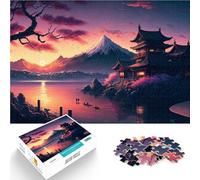 Tramonto sul castello giapponese Puzzle da 1000 pezzi per adolescenti Antistress Vacanza in patria Uccidere il tempo Regali di Babbo Natale segreto 38x26cm