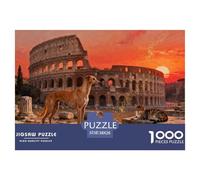 Tramonto sul Colosseo a Roma Puzzle in Legno Impermeabile Puzzles Da 1000 Pezzi Regali Per Adulti Divertenti Per Decorazioni Domestiche