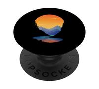 Tramonto sul fiume di montagna PopSockets PopGrip Adesivo