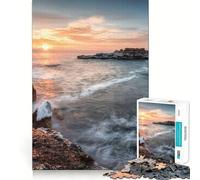 Tramonto sul lago, barca sul mare, adolescenti, puzzle da 1000 pezzi, gioco intelligente, momento di condivisione, taglio liscio, lista dei desideri di Babbo Natale 50x75cm