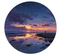Tramonto sul Mare Jigsaw Paesaggio Puzzle Rotondo 1000Pcs Adulti E Ragazzi Festa Aziendale Impossible Puzzle 1000pcs (67.5x67.5cm)