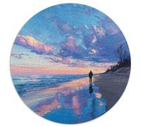 Tramonto sul Mare Jigsaw Tramonto Glow Puzzle Rotondo 1000Pcs Collection Adulti E Bambini Rilassamento E Regalo Puzzle 1000pcs (67.5x67.5cm)