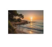 Tramonto sul mare Wall Arte Canvas Stampe Da Parete Murale Immagini Paesaggi culturali Decorazione Parete Tela Innocu Idea Regalo Cucina Camera Da Letto Caffetteria Corridoio 20x30inch(50x75cm)