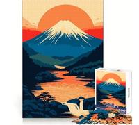 Tramonto sul Monte Fuji,arte minimalista,puzzle da 1000 pezzi per adolescenti,richiamo al potere,serena fuga,bordi precisi,regalo di compleanno (50x75cm)