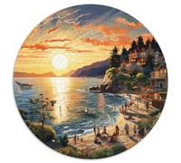 Tramonto sul porto1000 Pezzi Puzzle Rotondo ScenarioRotonda Puzzle Adulti Irregolare Unici Per Adulti Edugattoivi Per Bambini Difficile1000 pezzi (67.5x67.5cm)