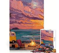 Tramonto sulla spiaggia con furgone e falò - Puzzle da 1000 pezzi per ragazzi - Gioco creativo e divertente - Bordi precisi - Regalo di Natale (38x26cm)