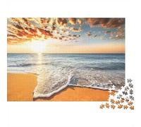 Tramonto sulla Spiaggia Puzzle 1000 Pezzi Puzzle per Adulti Carta Paesaggio Costiero Gioco di Puzzle 1000 Pezzi Relax Casa Regalo Famiglia 52x38cm/1000pcs