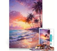 Tramonto sulla spiaggia Puzzle da 1000 pezzi per adolescenti Pensa intelligente Giocattolo per momenti di condivisione Taglio liscio Lista dei desideri di Babbo Natale 38x52cm