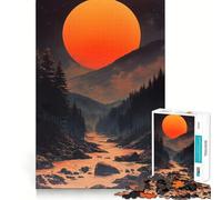 Tramonto sulle montagne Paesaggio giapponese Puzzle da 1000 pezzi per adolescenti Puzzle Gioco di logica Semplice Divertente Taglio preciso Babbo Natale Desiderio Scegli 38x26cm