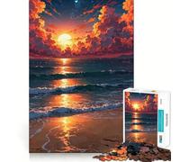 Tramonto sull'oceano con nuvole - Puzzle da 1000 pezzi per ragazzi - Gioco di logica e abilità - Antistress - Taglio preciso - Regalo perfetto 38x52cm