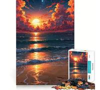 Tramonto sull'oceano con nuvole Puzzle da 1000 pezzi per ragazzi Puzzle Gioco stimolante Semplice Divertente Taglio Preciso Babbo Natale Desiderio Scegli 50x75cm