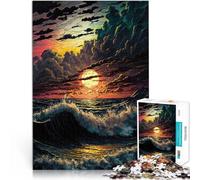 Tramonto sull'oceano Puzzle da 1000 pezzi per adulti Aiuta il cervello ad allenare i giocattoli che creano dipendenza per coltivare la pazienza Regalo di opere d'arte 38x26cm