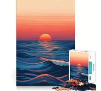 Tramonto sull'oceano - Puzzle da 1000 pezzi per ragazzi - Gioco di logica stimolante per il relax - Bordo trasparente - Sorpresa di compleanno 38x52cm