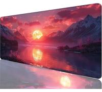Tramonto Tappetino Mouse xxl 800x300x3mm Tappetino Mouse Gaming Paesaggio Proteggi Scrivania Impermeabile e Antiscivolo Scrivania con Base In Gomma Antiscivolo Decorazioni Natalizie la Stanza N1-12