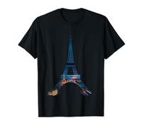 Tramonto Torre Eiffel Parigi Città Notturna Maglietta