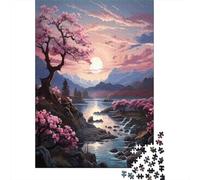Tramonto tra i fiori di ciliegio1000 Pezzi Impossibili Per Adulti, Giochi, Regali, Sfide Per BambiniStile artistico paesaggistico52x38cm/1000pcs